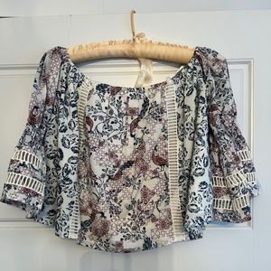 Loose toile cotton crop blouse